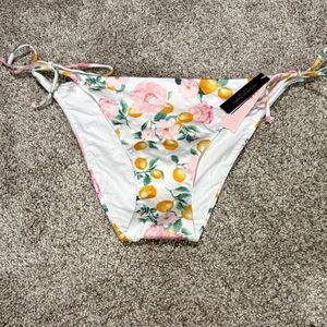 Victoria's Secret Floral Bikini Bottom with Pink and Yellow